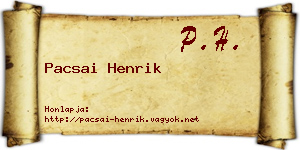 Pacsai Henrik névjegykártya